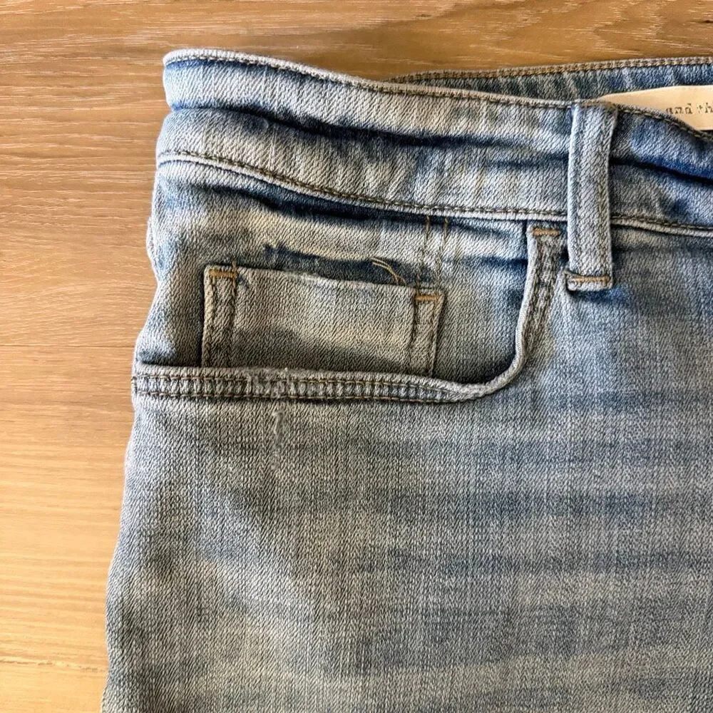 Pilcro Anthropologie Letterpress Slim Boyfriend Denim Jean Shorts Sz 31 Mid Rise - Picture 3 of 9